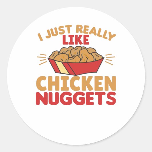 Ik hou echt van Chicken Nuggets Ronde Sticker (Voorkant)