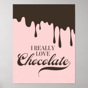 Ik hou echt van Chocolate Valentijn Poster Sign.