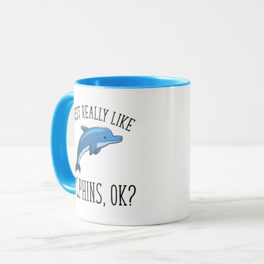 Ik hou echt van dolfijnen, oké? mok (Voorkant links)