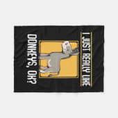 Ik hou echt van Donkeys Fleece Deken (Voorkant (Horizontaal))