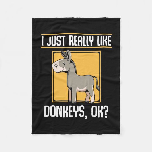 Ik hou echt van Donkeys Fleece Deken (Voorkant)