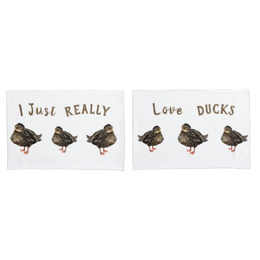 Ik hou echt van eenden Kussenslopen (Voorkant-Set)