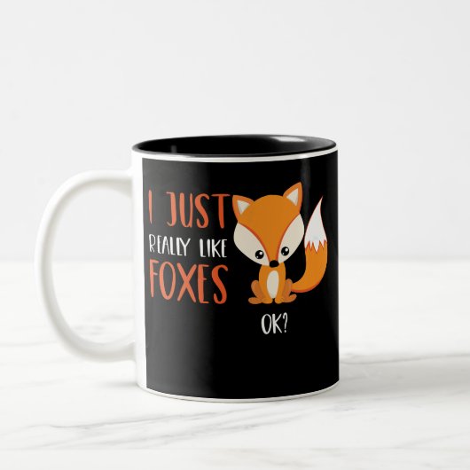 Ik hou echt van Foxes. Tweekleurige Koffiemok (Links)