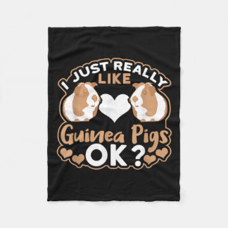 Ik hou echt van Guinee Pigs. Fleece Deken