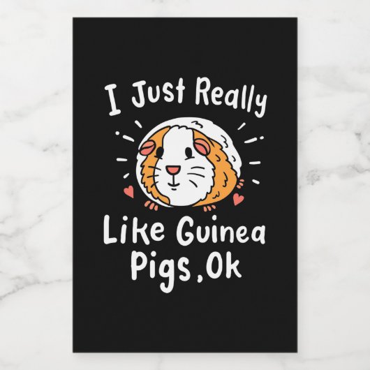 Ik hou echt van Guinee Pigs Wijn Etiket (Enkel label)