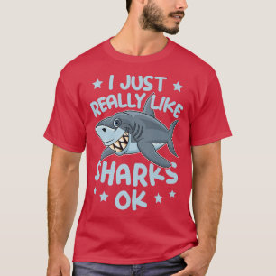 Ik hou echt van haaien OK Shark Lover Marine Bi T-shirt