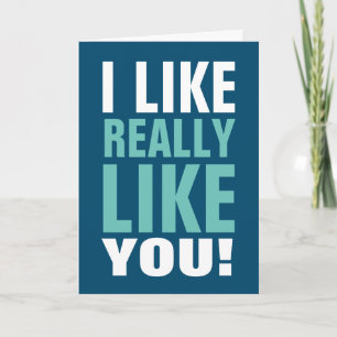 Ik hou echt van je grappige typografische Valentij Feestdagen Kaart