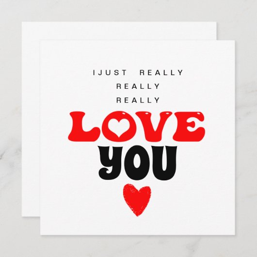 Ik hou echt van je Valentijnsdag kaart (Voorkant / Achterkant)