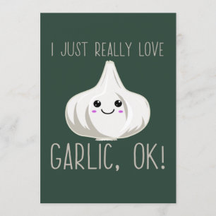 Ik hou echt van knoflook. Kawaii Garlic Gift Kaart
