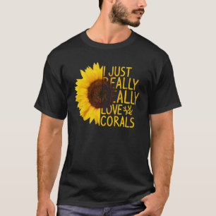 Ik hou echt van koralen die vrouwen Mannen-Polyp S T-shirt