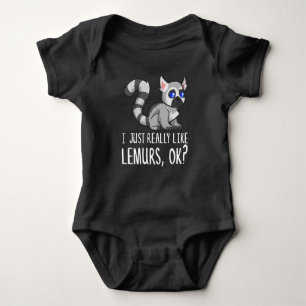 Ik hou echt van Lemurs, oké? Funny Cute Gezegde Romper