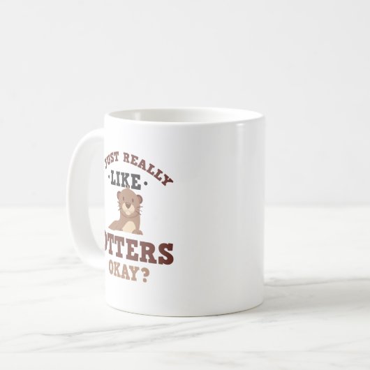 Ik hou echt van Otters Funny Quote Mok (Voorkant links)