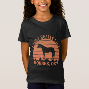 Ik hou echt van paarden in Oranje Tangerine T-Shir T-shirt