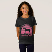 Ik hou echt van paarden in Roos roze T-shirt (Voorkant volledig)