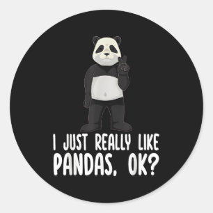 Ik hou echt van panda's ok panda's ronde sticker