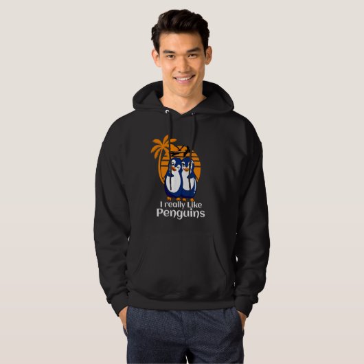 Ik hou echt van Penguins Penguin Ice Floe Antar Hoodie (Voorkant volledig)