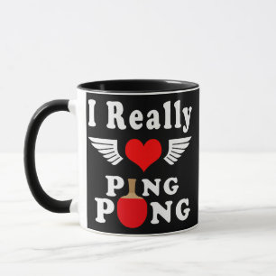 Ik hou echt van pingpongtafels mok