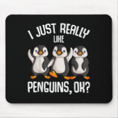 Ik hou echt van Pinguins Kinder meisjes P Muismat (Voorkant)