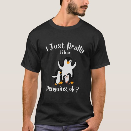Ik hou echt van Pinguins ok T-shirt (Voorkant)