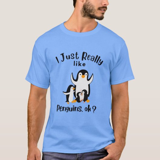 Ik hou echt van Pinguins ok T-shirt (Voorkant)