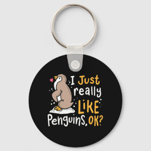 Ik hou echt van pinguïns. sleutelhanger