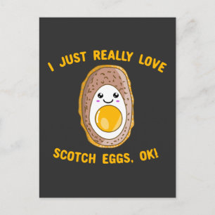 Ik hou echt van Scotch Eggs, oké! Kawaii Scotch Briefkaart