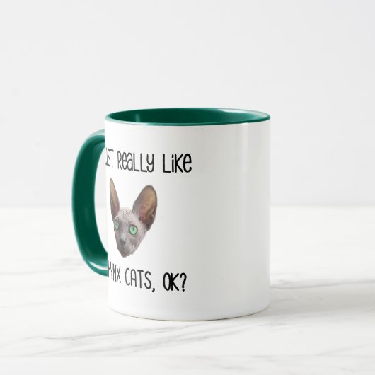 Ik hou echt van Sphynx Cats, oké? Mok (Voorkant links)