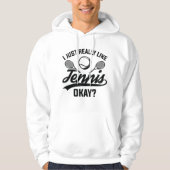 Ik hou echt van Tennis. Hoodie (Voorkant)