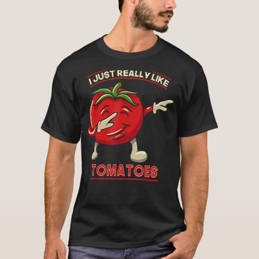 Ik hou echt van tomaten Grappige tomaat liefhebber T-shirt (Voorkant)