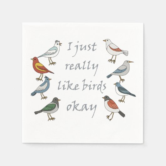 Ik hou echt van vogels OK T-shirt Birdwatcher Servet (Voorkant)