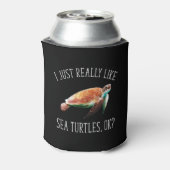 Ik hou echt van Zee schildpadden, oké? Blikjeskoeler (Blikje Achterkant)