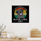 Ik hou echt van zwarte labs. poster (Keuken)