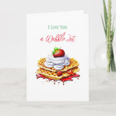 Ik hou een hele waffel van je! Wafels woordspeling Kaart (Voorkant)