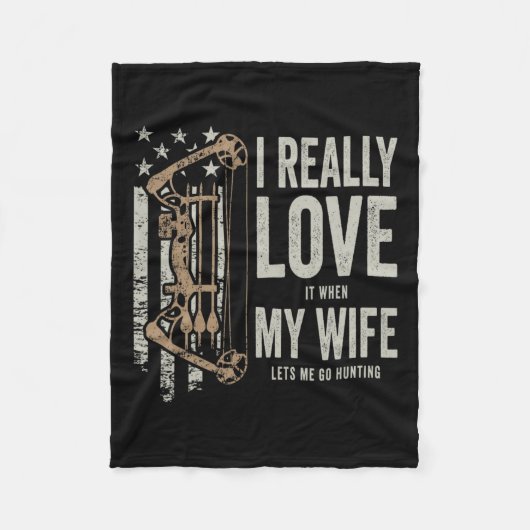 Ik hou er echt van als mijn vrouw me laat jagen F Fleece Deken (Voorkant)