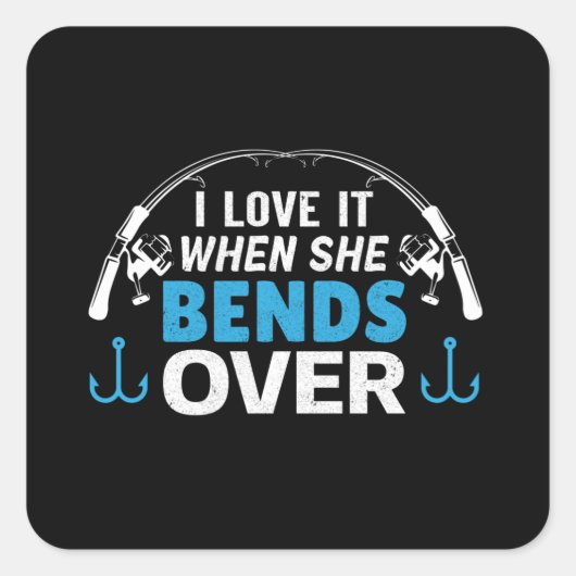 Ik hou ervan als ze over gaat vierkante sticker (Voorkant)