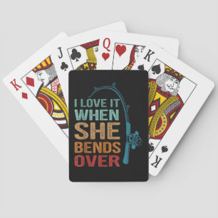 Ik hou ervan als ze over haar heen gaat, grappig V Pokerkaarten