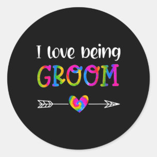 Ik hou ervan bruidegom te zijn Trots bruidegom Tie Ronde Sticker