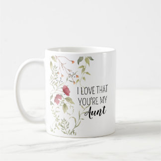 Ik hou ervan dat jij mijn tante bent bloemencadeau koffiemok