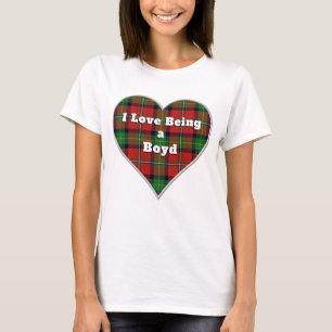 Ik hou ervan een Boyd Clan Tartan Pset Heart te zi T-shirt
