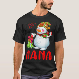 Ik hou ervan een Nana Xmas Snowman Scarf Kerstmis  T-shirt