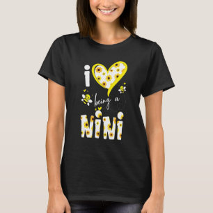 Ik hou ervan een Nini Sunflower Bee Moederdag te z T-shirt