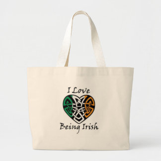 Ik hou ervan Iers Keltisch Heart te zijn Grote Tote Bag