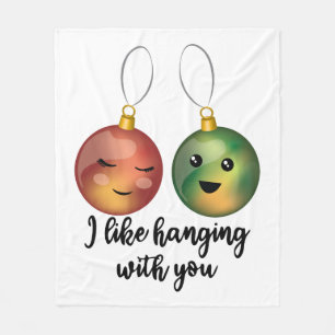 Ik hou ervan met jullie kerstsieraden te hangen fleece deken