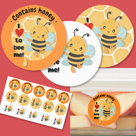 Ik hou ervan mij te zijn! Honey Bee 5x3 vel Labels