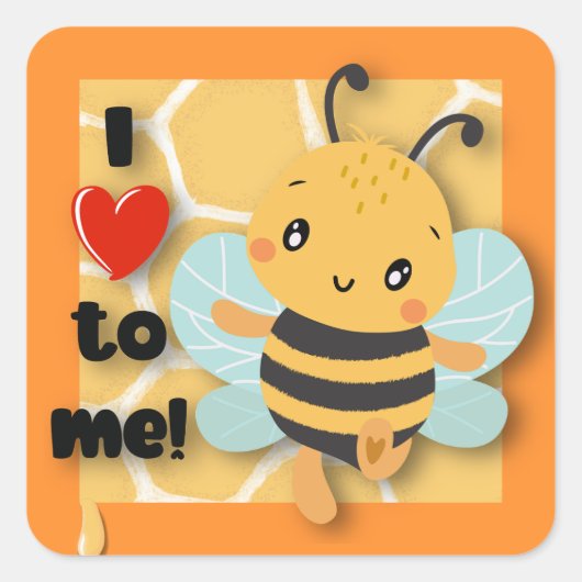 Ik hou ervan mij te zijn! vierkante sticker (Voorkant)