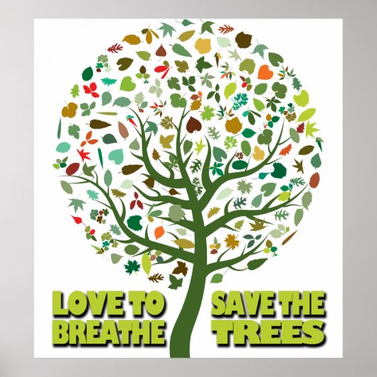 Ik hou ervan om de bomen te redden poster (Voorkant)