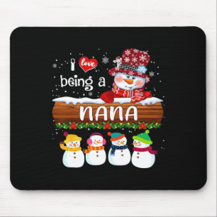 Ik hou ervan om een Nana Snowman Fun Fry Christmas Muismat