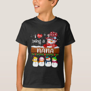 Ik hou ervan om een Nana Snowman Fun Fry Christmas T-shirt