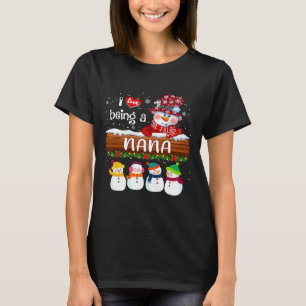 Ik hou ervan om een Nana Snowman Fun Fry Christmas T-shirt