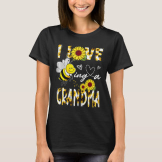 Ik hou ervan om een oma zonnebloem bij liefhebber t-shirt